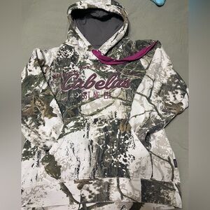 Cabelas white snow camo hoodie